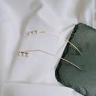 925 Sterling Silver Faux Pearl Dangle Earring 1 Pair - Through Earrings - 3 Piece - Faux Pearl - One Size