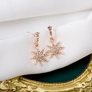 Star Rhinestone Dangle Earring E2951 - As Shown In Figure - One Size