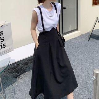 Plain Tank Top / A-line Jumper Skirt / Set
