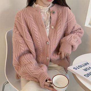 Set : Cardigan Jacket + Lace Top