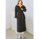 Tall Size Epaulet Double-breasted Long Coat