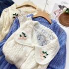 Embroider Floral Cutout Cardigan