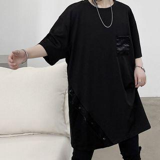 Panel Pocket Elbow-sleeve T-shirt