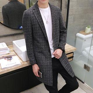 Check Notched Lapel Coat