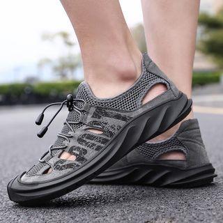 Mesh Panel Cutout Sandals