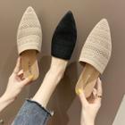 Open-knit Pointy Mules