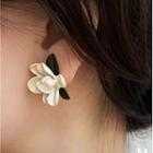 Flower Resin Earring 1 Pair - Black & White - One Size