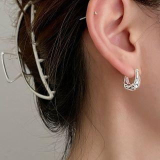 U Shape Sterling Silver Earring 1 Pair - Silver - One Size
