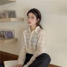 Lace Collar Shirt Almond - One Size