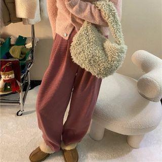 Collared Cardigan / Corduroy Wide Leg Pants