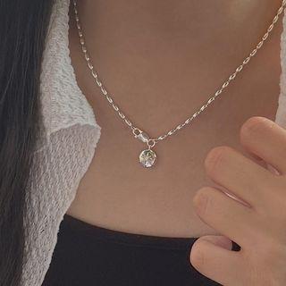 Rhinestone Star Necklace Xl1468 - Silver - One Size