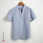 Linen Short-sleeve Polo Shirt