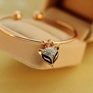 Rhinestone Fox Open Bangle
