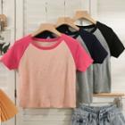 Slim-fit Cropped Raglan T-shirt