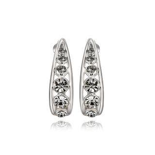 Elegant And Fashion Water Drop-shaped Earrings With Austrian Element Crystal Silver - One Size