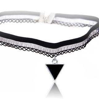 Triangle Lace Choker X220 - Black - One Size