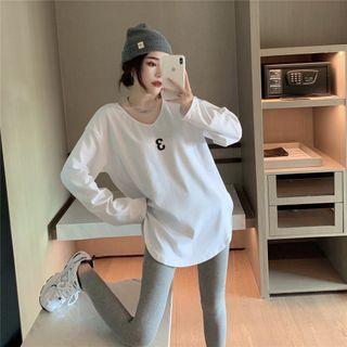Long-sleeve Number Print T-shirt / Leggings