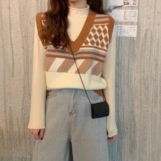 Knit Vest / Mock-neck Top