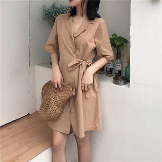 Side Tie Short-sleeve Shirt Dress