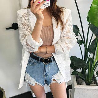 One-button Lace Blazer