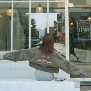 Drop-shoulder Lettering Trucker Jacket