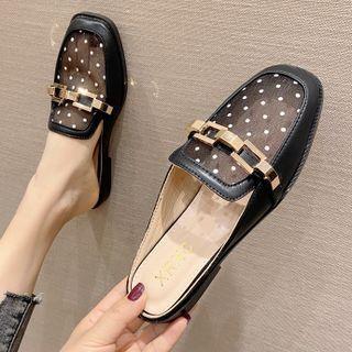 Mesh Dotted Mules