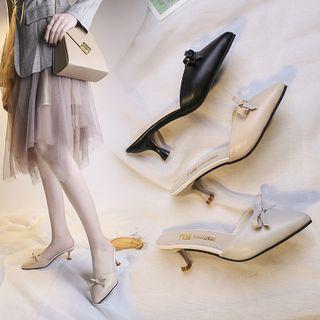 Bow Kitten Heel Mules