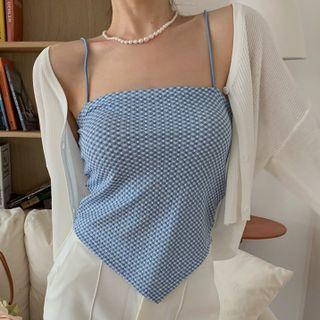 Asymmetrical Camisole Top / Long-sleeve Knit Cardigan