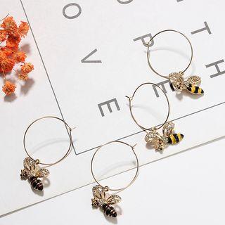 Rhinestone Bee Dangle Earring As Shown In Figure - One Size
