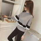 Color-block Dolman-sleeve Sweater
