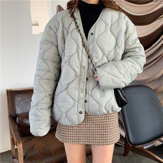 V-neck Padded Jacket As Shown In Figure - One Size