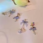 Elephant Balloon Ribbon Bow Asymmetrical Alloy Dangle Earring