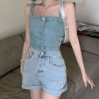 Sleeveless Denim Top Denim Top - One Size