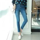 Two-button Band-waist Skinny Jeans
