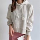 Hooded Napped Cropped Pullover