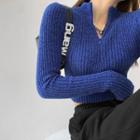 Half-zipper Slim-fit Cropped Sweater