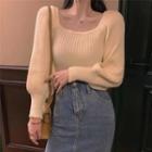 Square-neck Sweater Off White - One Size