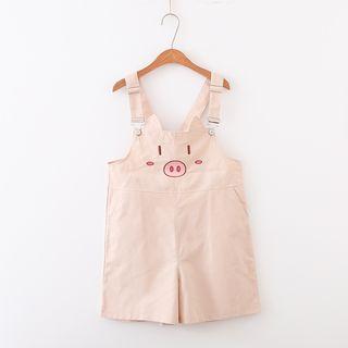 Pig Embroidery Jumper Shorts