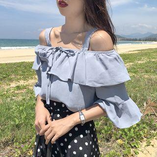 3/4-sleeve Cold Shoulder Top