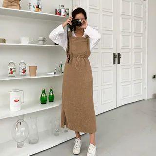 Buckled Dumble Long Overall Dress