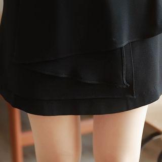 Layered-ruffle Chiffon Mini Skirt