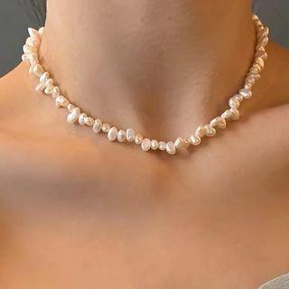 Freshwater Pearl Choker Bead - White - One Size