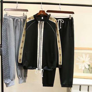 Set: Star Pattern Zipped Jacket + Pants
