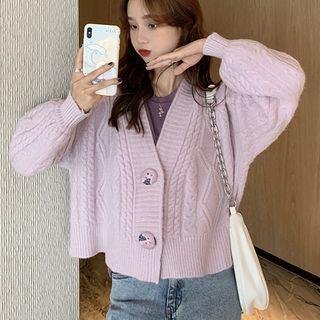V-neck Oversize Knit Sweater Cardigan
