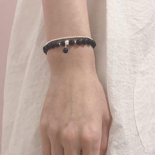 Agate / Faux Crystal Bead Bracelet