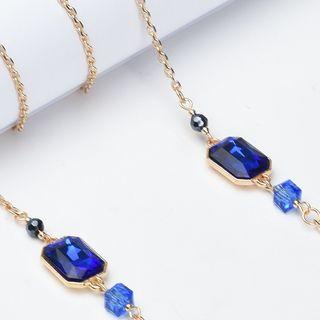 Retro Faux Crystal Sunglasses Retainer Faux Crystal - Blue - One Size