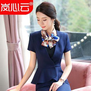 Short-sleeve Blazer / Sleeveless Top / Mini Pencil Skirt / Set