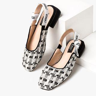 Tweed Slingback Flats