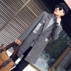 Lettering Single-breasted Coat