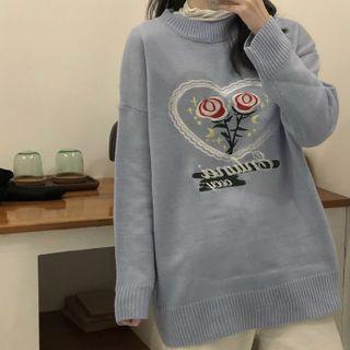 Rose Embroidery Sweater
